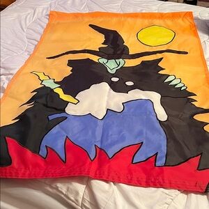 Halloween Witch Flag with Moon
